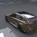 Golden Sporty Wagon Car With Black Roof Sleek Body And Alloy Wheels