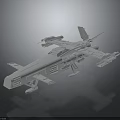 Futuristic 3D Model Of Cosmic Spacecraft With Sleek White Structure And Aerodynamic Components