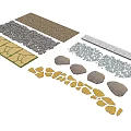 Road Facilities Including Various Paving Materials Like Gravel Stones Flagstones And Interlocking Tiles