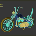 Vintage Style Motorcycle With Black Seat Chrome Details And Large Wheels