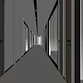 Modern Aisle Office Aisle Corridor Aisle Office Top Door Glass High Partition Blind Glass Partition Wall 3d model