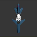 Blue Futuristic Motorcycle Concept Design With White Rider Figure
