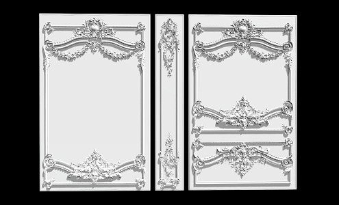 Carved Wall Background Wall European-style Carved Building Component Gypsum Line Carved Craft Corner Line Carved Decorative Line 3d model