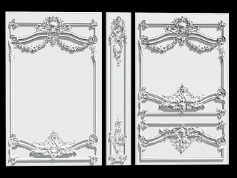 Carved Wall Background Wall European-style Carved Building Component Gypsum Line Carved Craft Corner Line Carved Decorative Line 3d model