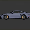 Blue Sports Car With Red Interior Black Wheels And Sleek Modern Design