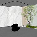 Modern landscape sketch indoor landscape sketch gyro chair 3d model