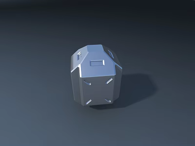 Silver Polyhedral Public Facility Component With Surface Holes And Structure Design 3d model