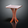 Wooden Accent Table With Square Top And Crossed Sleek Legs Design
