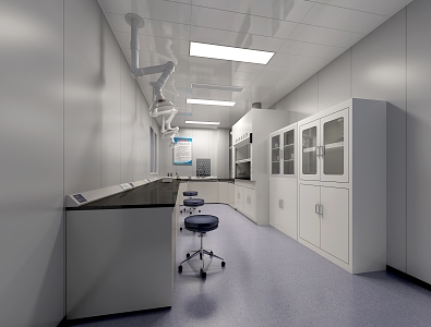 Modern Laboratory Physical and Chemical Room Analysis Room 3d model