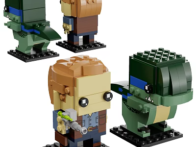 Building Blocks Minifigures And Dinosaur Models Collectible Toys For Kids Play 3d model