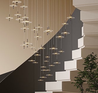 Stairwell chandelier 3d model