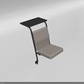 Modern Single Sofa With Light Gray Cushion Black Metal Frame And Attached Small Table Top 3d model