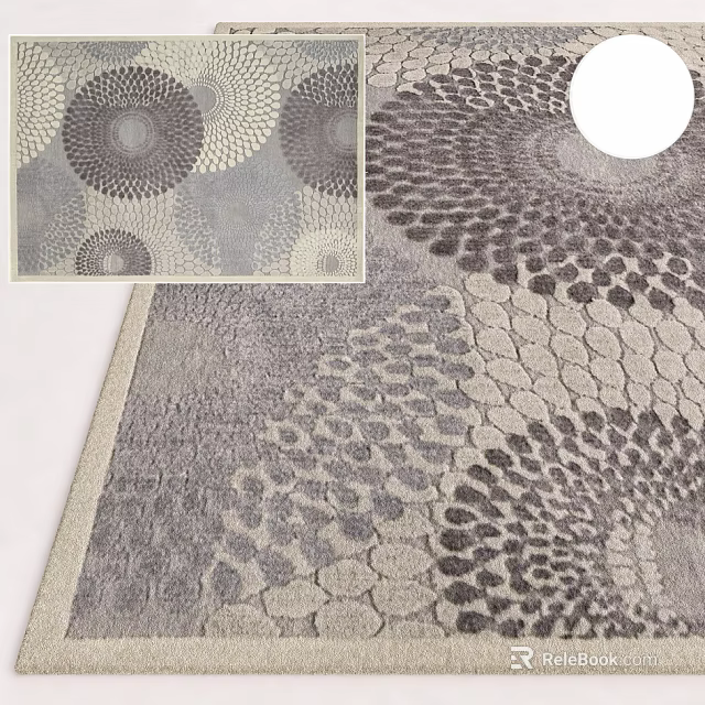 Modern Square Carpet With Geometric Patterns And Textured Design For Home Decor 3d model