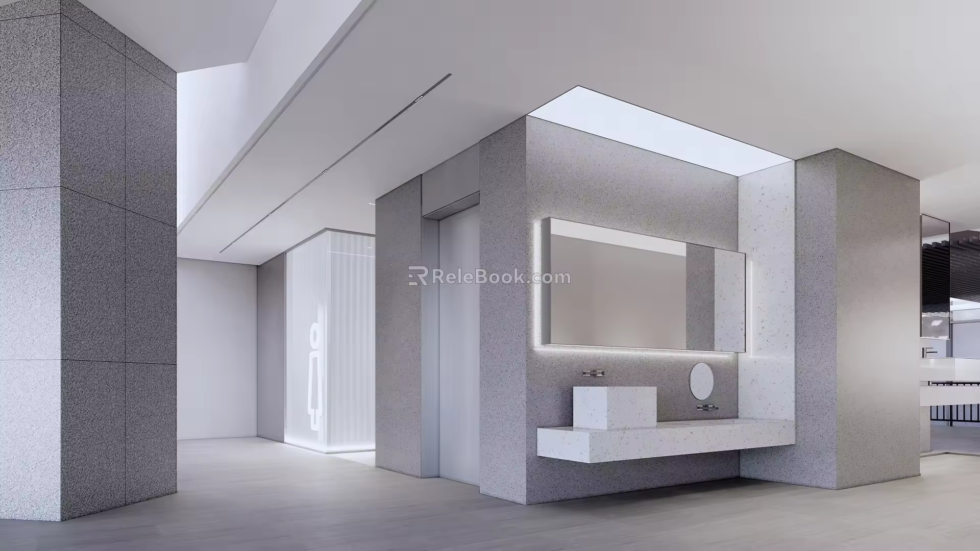 Modern Public Restroom 3d model