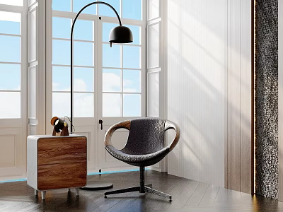 Modern Inflatable Furniture Design With Stylish Chair And Floor Lamp In Living Space 3d model