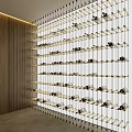 Modern Wine Rack With Multiple Layers And Neatly Arranged Glass Wine Bottles On Wooden Wall