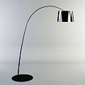 Modern Arched Floor Lamp With Metal Shade And Circular Base Design