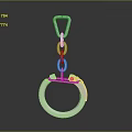 Silver Metal Decorative Ornament Set Featuring Handcuff Shaped Design With Chain And Lock