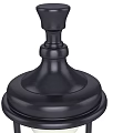 Black Outdoor Light With Classic Design Domed Top Round Globe Shade And Pole Mounted