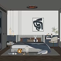 Modern Kids Room Interior With Bed Pillows Stuffed Toys Cloud Ceiling Light And Rug
