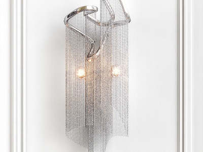 Modern Light Luxury Grey Chain Wall Lamp 3d model