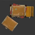Stacked Vintage Suitcases In Different Colors With Classic Travel Luggage Design