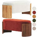 Upholstered Sofa Bench With Wooden Legs And Multiple Color Options