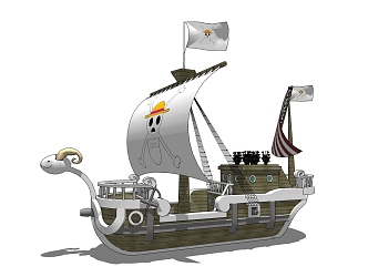 Modern pirate ship pirate ship slide 3d model