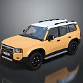 Yellow Off Road SUV With Rugged Design Roof Rack And Black Wheels