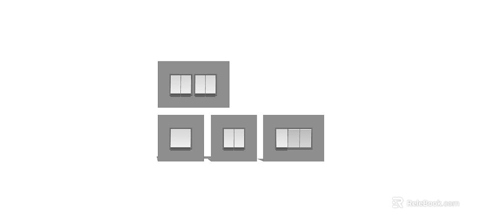 Gray Switch Panels With Various Switch Counts For Home Interior Use 3d model 