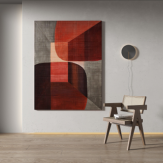 Modern abstract painting simple decorative painting 3d model