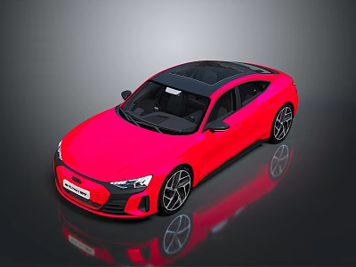 Red Modern Sports Coupe Car Featuring Black Roof Shiny Black Wheels And Sleek Exterior 3d model