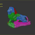 Artistic Standing Lion Statue With Rock Base And Detailed White Stone Mane