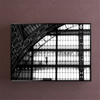 Modern Architectural Painting Simple Black and White Study Architectural Decorative Painting 3d model