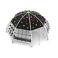 Colorful Dot Covered Hemispherical Playground Equipment With Metal Frame Structure