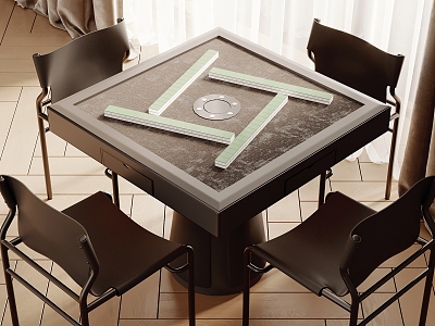 Mahjong table and chair combination 3d model