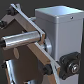 Industrial Equipment With Mobile Base Wheels Vertical Column And Mechanical Arms
