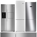 Sleek Modern Silver and White Side by Side Double Door Refrigerators Smooth Finish Design