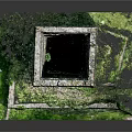 Ancient Stone Tower Model With Detailed Base And Green Grass