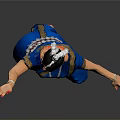 Woman Performing Traditional Indian Dance In Blue Sari With Red Shoes And Ornaments