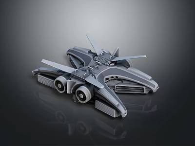 Futuristic Spacecraft With Advanced Metallic Structure And Propulsion For Cosmic Exploration 3d model
