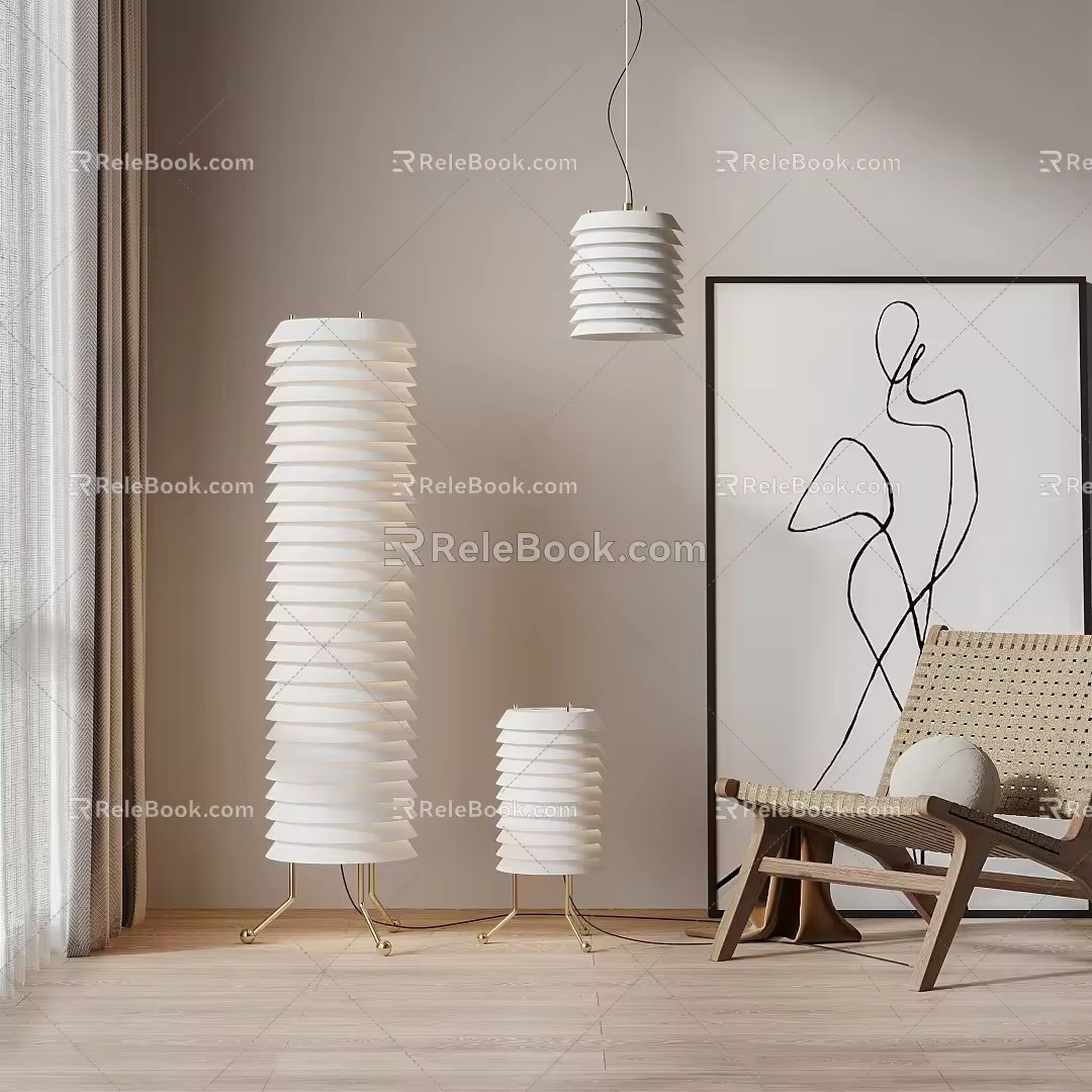 Combination floor lamp 3d model