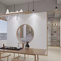 Traditional Office Interior Design With Wooden Bookshelves Calligraphy Art Desk Chairs And Window Curtains