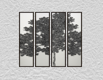 New Chinese Plant Painting Decorative Hanging Painting 3d model