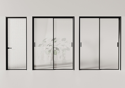 Modern sliding door glass door 3d model