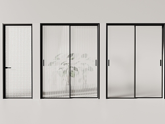 Modern sliding door glass door 3d model