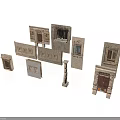 Ancient Architectural Elements Model With Doors Windows Columns And Details