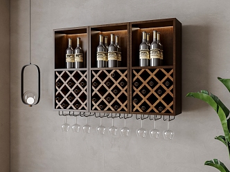 Wall-mounted wine cabinet 3d model