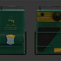 Vintage Green Radio Audio Speaker with 1950s Style Luxe Design and Emblem Details