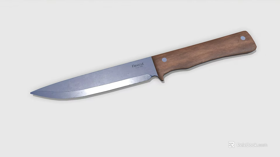 Weapon Knife Featuring Wooden Handle And Sharp Metal Blade By DYNAZ 3d model 